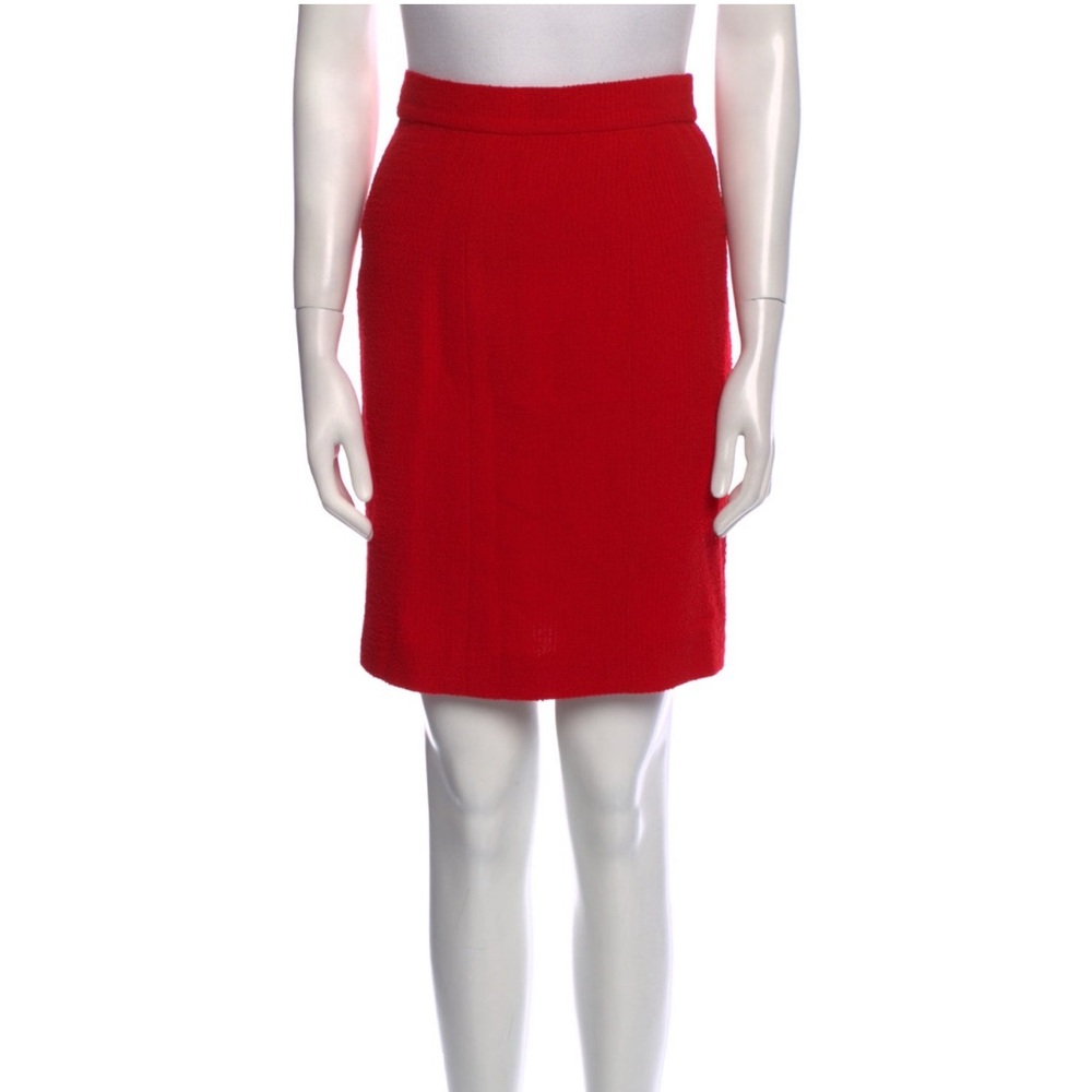 Chanel VINTAGE Red Pencil Skirt